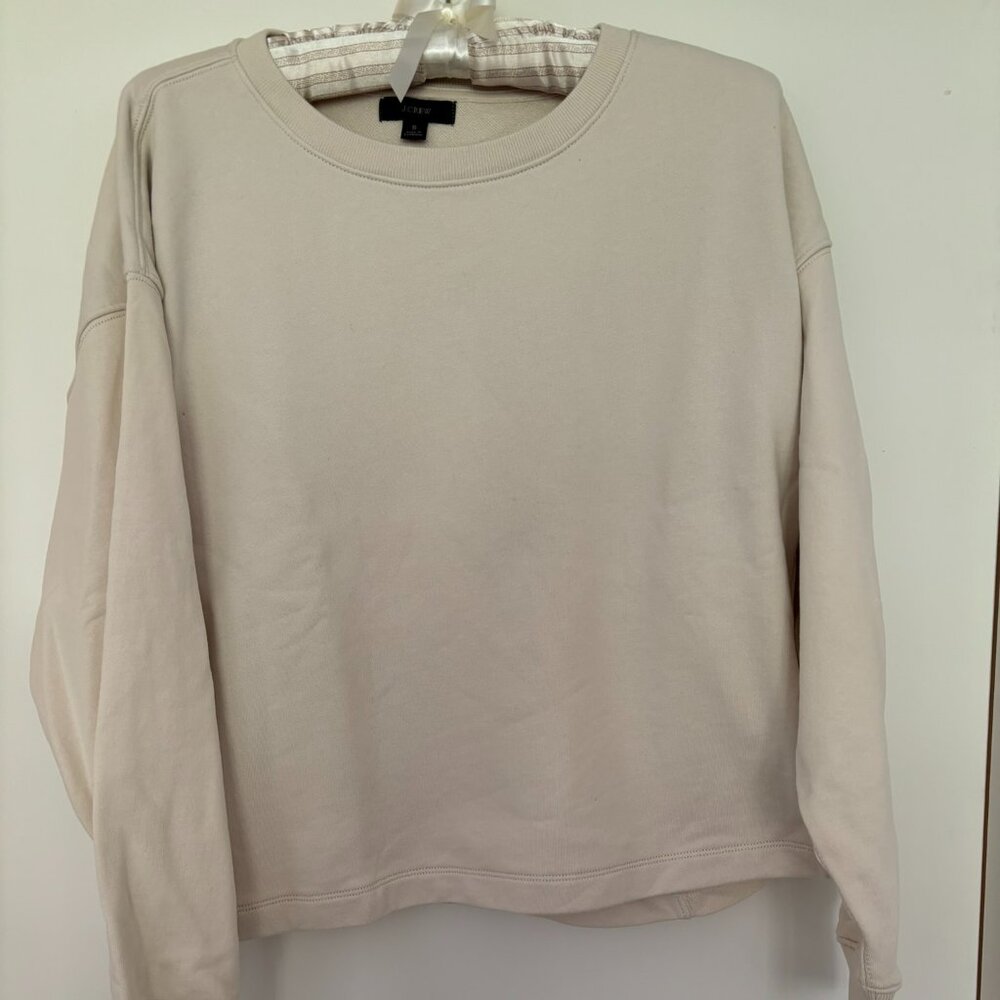 NEW JCREW OFF-WHITE TERRY SWEATSHIRT SMALL